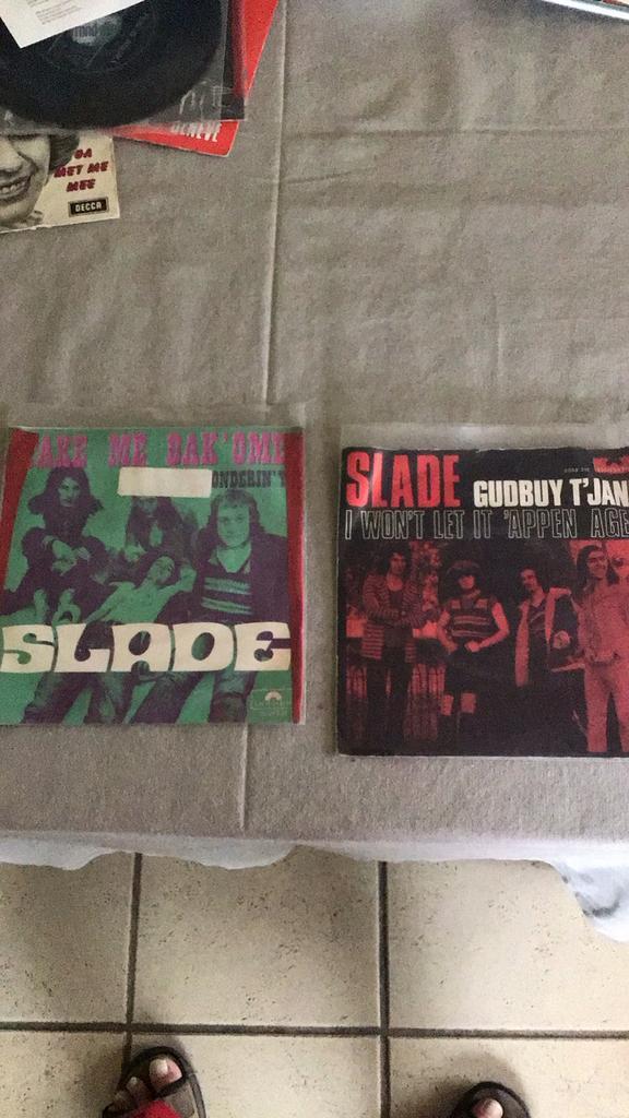 2 singles van Slade, Cd's en Dvd's, Vinyl | Hardrock en Metal, Gebruikt, Ophalen of Verzenden