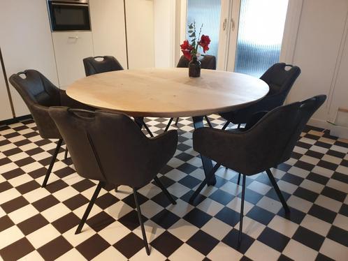 Ronde boomstamtafel , 1.60 doorsnede 7 cm dik voll handgemaa, Huis en Inrichting, Tafels | Salontafels, Nieuw, Ovaal, Overige houtsoorten