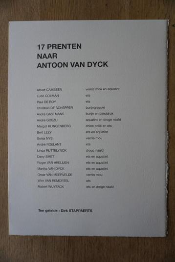 17 kunstenaars ter gelegenheid van 400 jaar Antoon van Dyck, Envoi