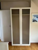 PAX kledingkast (IKEA) met 2 glazen deuren., 50 tot 100 cm, Met hangruimte, Gebruikt, Glas