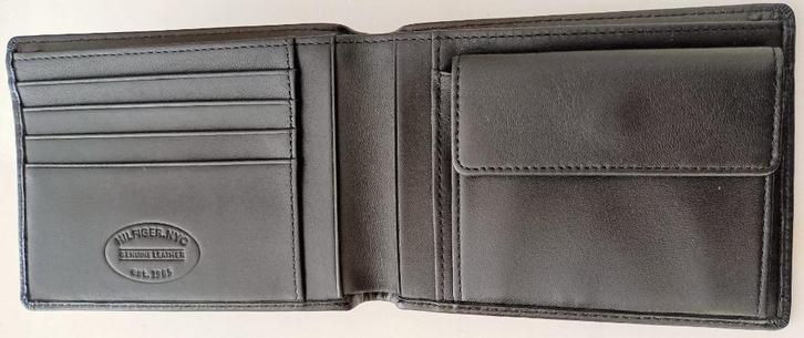 Portefeuille Tommy Hilfiger à 2 volets NEUF, cuir véritable, Handtassen en Accessoires, Portemonnees, Nieuw, Overige merken, Zwart