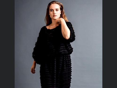 SALLIE SAHNE, Feestelijke zwarte jurk, NIEUW, maat 48, Kleding | Dames, Jurken, Nieuw, Maat 46/48 (XL) of groter, Zwart, Onder de knie