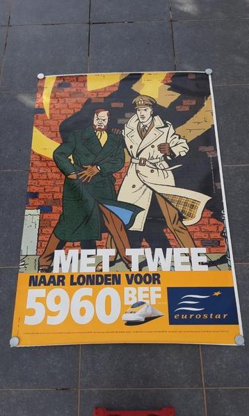 Grote treinposter TGV , Black en Mortimer , 1999 , heel g. beschikbaar voor biedingen
