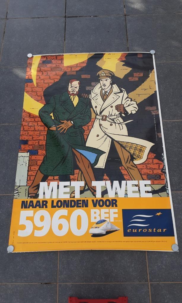 Grote treinposter TGV , Black en Mortimer , 1999 , heel g., Boeken, Stripverhalen, Zo goed als nieuw, Eén stripboek, Ophalen of Verzenden