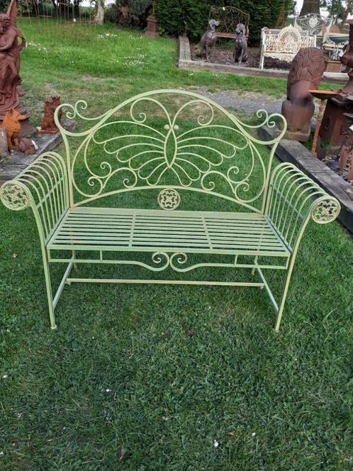 TUINBANK IN SMEEDIJZEREN VLINDERMODEL, Tuin en Terras, Tuinbanken, Nieuw, Metaal, Ophalen