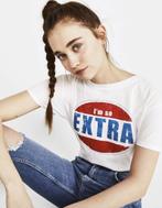 Wit tshirt van Bershka - Maat small, Kleding | Dames, Verzenden, Wit
