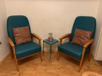 Loungezetels (4 stuks), Blauw, Hout, Moderne Fauteuil, Ophalen of Verzenden