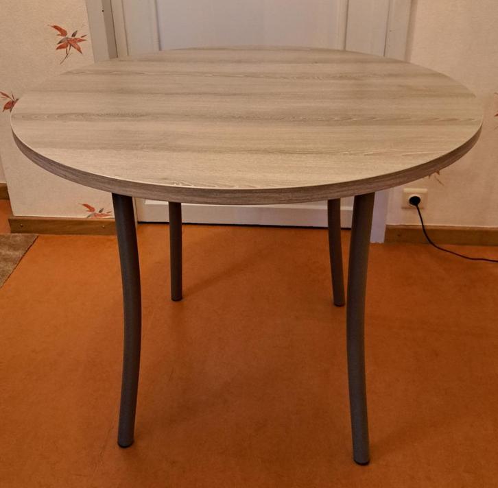 Table de cuisine ronde avec 2 chaises neuves, Huis en Inrichting, Barren, Zo goed als nieuw, Ophalen