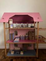 Prachtig houten poppenhuis met meubeltjes, Ophalen of Verzenden, Gebruikt, Poppenhuis