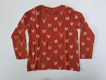 Mt 104 Roestkleurige T-shirt lange mouwen witte dieren  beschikbaar voor biedingen