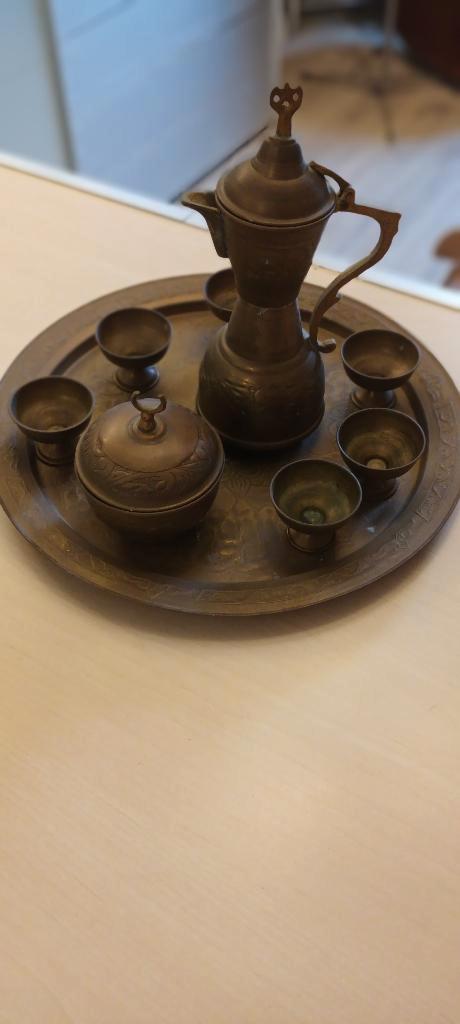 Turks theeservies uit koper, Maison & Meubles, Accessoires pour la Maison | Autre, Utilisé, Enlèvement ou Envoi