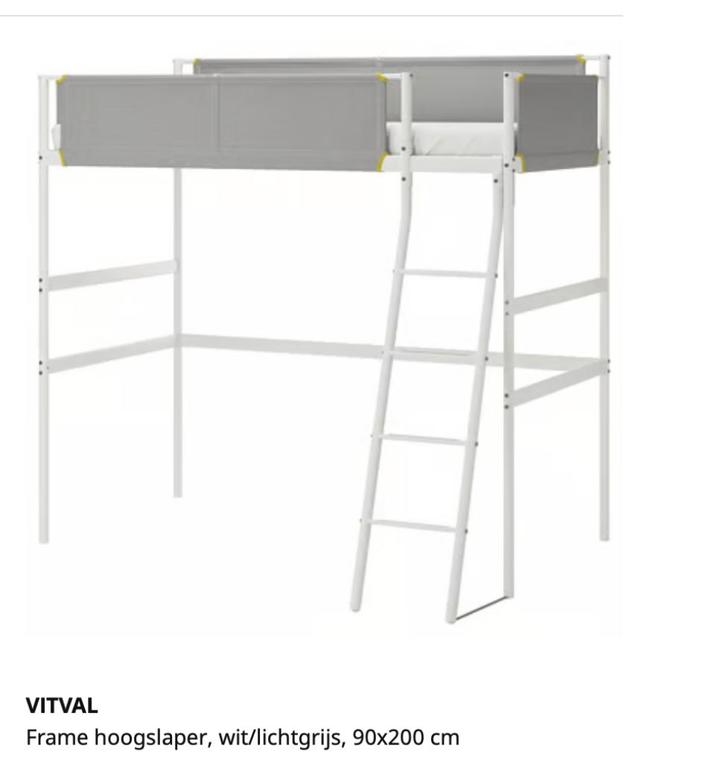 hoogslaper Ikea Vitval 90x200cm, Maison & Meubles, Chambre à coucher | Lits superposés & Lits mezzanines, Comme neuf, Lit mezzanine