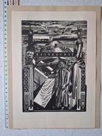Originele houtsnede Jos Hendrickx "Ressurexit", Antiek en Kunst, Kunst | Etsen en Gravures, Ophalen of Verzenden