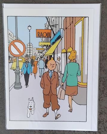 Grande carte postale double pliante sous blister : Hergé : T beschikbaar voor biedingen