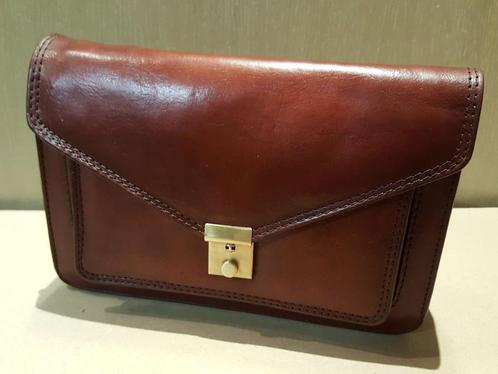 Handtas heren (dames) - echt leder (80s vintage op z'n best), Handtassen en Accessoires, Tassen | Damestassen, Gebruikt, Handtas