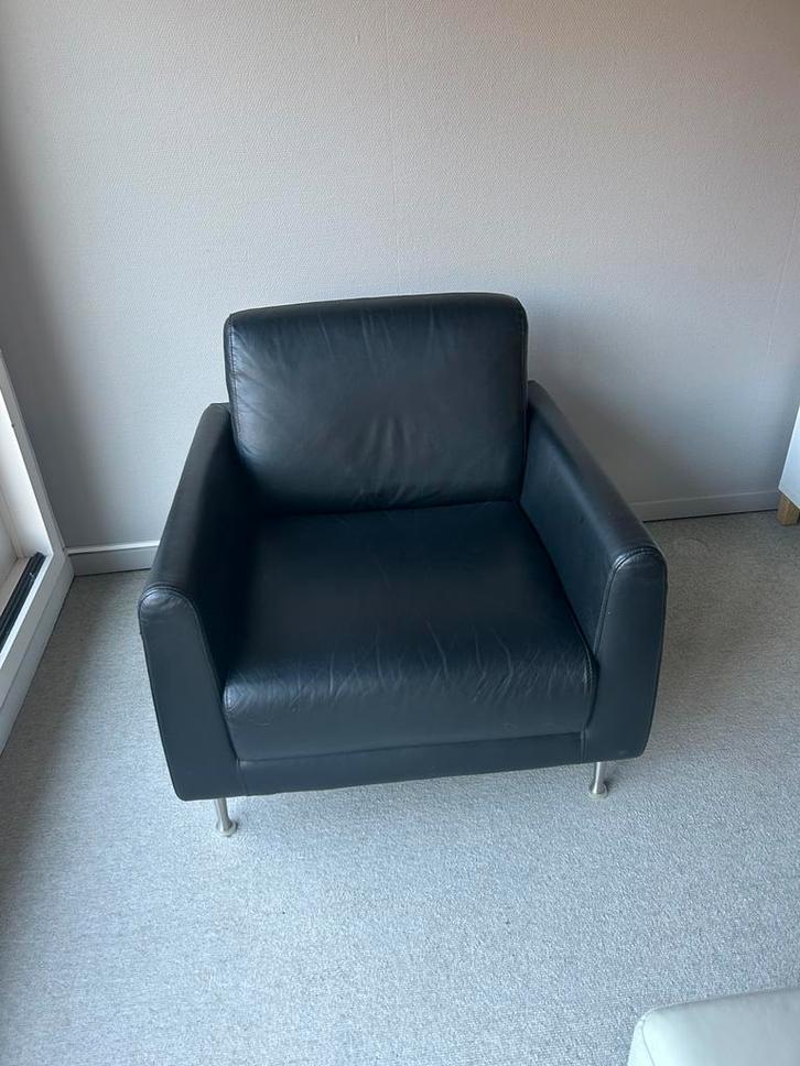 Zwarte zetel / fauteuil, Huis en Inrichting, Fauteuils, Zo goed als nieuw, Ophalen