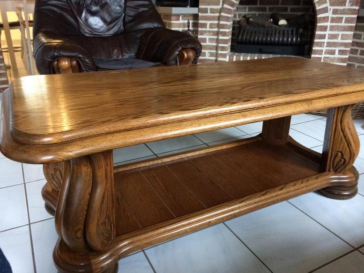 Massief Eiken Salontafels., Huis en Inrichting, Tafels | Salontafels, Ophalen