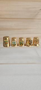 5 vergulde vingerhoedjes, Verzamelen, Ophalen of Verzenden, Zo goed als nieuw, Overige materialen, Reliëf