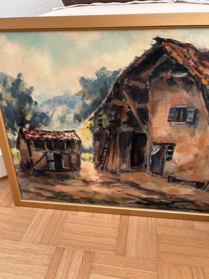 Prachtige schilderij Robert Frénay ´Oud huisje. H’Garonne ´, Antiek en Kunst, Kunst | Schilderijen | Klassiek, Ophalen