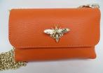 oranje handtasje met korte 41 cm en lange riem 120 cm, Handtassen en Accessoires, Tassen | Damestassen, Ophalen of Verzenden, Nieuw