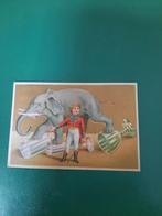 chromo litho ca 1900 kind met olifant, Gebruikt, Ophalen of Verzenden, Voor 1940, Prent