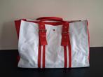 Vintage Tommy Hilfiger shopper canvas rood/wit, Autres marques, Comme neuf, 40 cm ou plus, 30 à 45 cm
