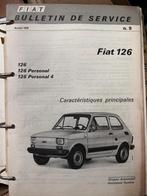 Oldtimer Fiat 126 werkplaatshandboek. (Franstalig), Autos, Achat, Particulier