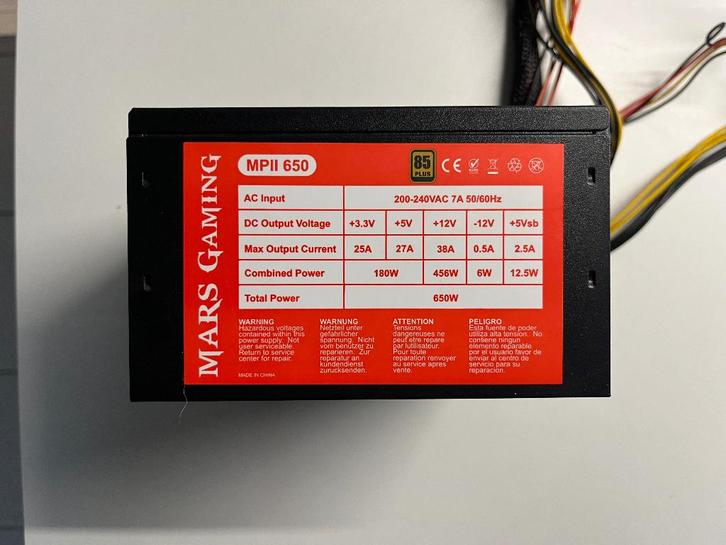 Alimentation PC Mars Gaming MPII 650, Informatique & Logiciels, Alimentations internes, Comme neuf, Enlèvement ou Envoi