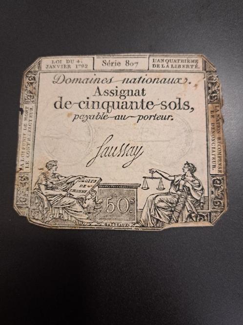 Série de billets de 50 sols de France de 1792 807, Timbres & Monnaies, Billets de banque | Europe | Billets non-euro, Billets en vrac