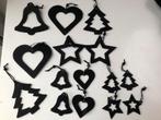 Kerst en kerstboom decoratie zwarte hangers, Diversen, Kerst, Ophalen of Verzenden, Zo goed als nieuw
