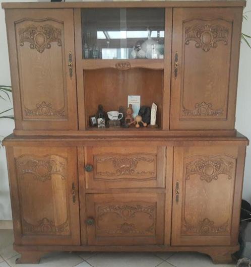 buffet kast (2-delen), Huis en Inrichting, Kasten | Buffetkasten, Gebruikt, Eikenhout, Ophalen