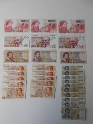 Lot van 29 Belgische bankbiljetten beschikbaar voor biedingen