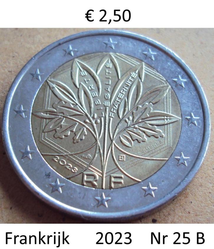 2 Euromunten Frankrijk, Postzegels en Munten, Munten | Europa | Euromunten, Losse munt, 2 euro, Frankrijk, Ophalen of Verzenden