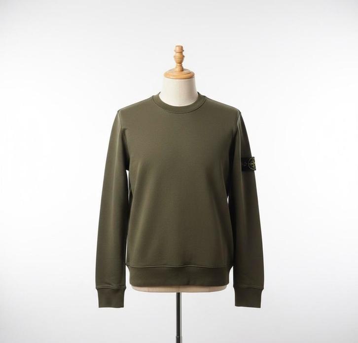 Stone Island Sweatshirt Olijfgroen - Maat S (46), Kleding | Heren, Truien en Vesten, Zo goed als nieuw, Maat 46 (S) of kleiner