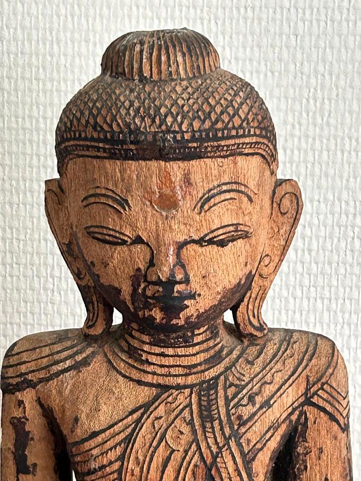 Boeddha gesneden in hout - Birma - 18e eeuw, Antiek en Kunst, Kunst | Niet-Westerse kunst, Ophalen of Verzenden