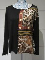 Dames blouse / shirt - Versia - Mt 40 - met motief - zwart, Enlèvement ou Envoi, Comme neuf, Taille 38/40 (M), Noir
