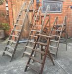 4 oude trapladders, Doe-het-zelf en Bouw, Ladders en Trappen, Ophalen, Gebruikt