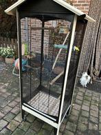 vogelkooi goede staat h +-1,80m-b+-60cm, Dieren en Toebehoren, Ophalen of Verzenden, Gebruikt, Metaal, Vogelkooi