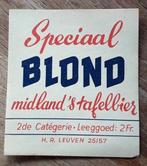 bieretiket "Speciaal blond" - Midland's tafelbier - Leuven, Verzamelen, Ophalen of Verzenden, Nieuw