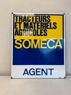 SOMECA tractors emaille bord, Ophalen of Verzenden, Gebruikt, Reclamebord