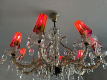 LUSTRE EN CRISTAL ANCIEN 8 CAPUCHONS, Enlèvement