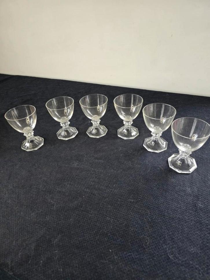 Val Saint LAMBERT - série de  6 verres en cristal YALE, Antiquités & Art, Antiquités | Verre & Cristal, Enlèvement ou Envoi