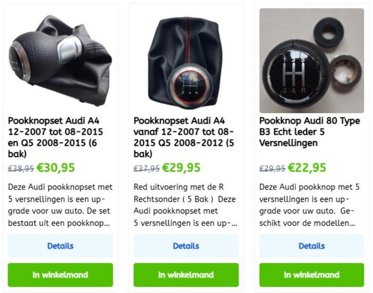 Audi pook knoppen compleet of losse knoppen hier te koop!, Auto-onderdelen, Interieur en Bekleding, Audi, Nieuw, Ophalen of Verzenden