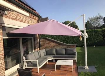 Zweefparasol Bristol 3m op 3m compleet met zware voet    beschikbaar voor biedingen