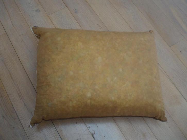 Zeer groot kussen 70x55x20 met rits - 50% nieuw, Huis en Inrichting, Woonaccessoires | Kussens, Nieuw, Beige, Rechthoekig, Ophalen of Verzenden