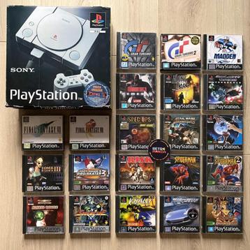 Playstation 1-console + games