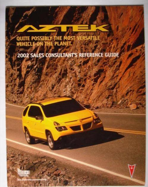 Pontiac Aztek 2002 Sales Consultant's Reference guide, Livres, Autos | Brochures & Magazines, Utilisé, Chevrolet, Envoi