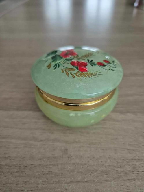 Vintage albasten Snuisterijdoosje met scharnierend deksel, Diversen, Overige Diversen, Zo goed als nieuw, Ophalen of Verzenden