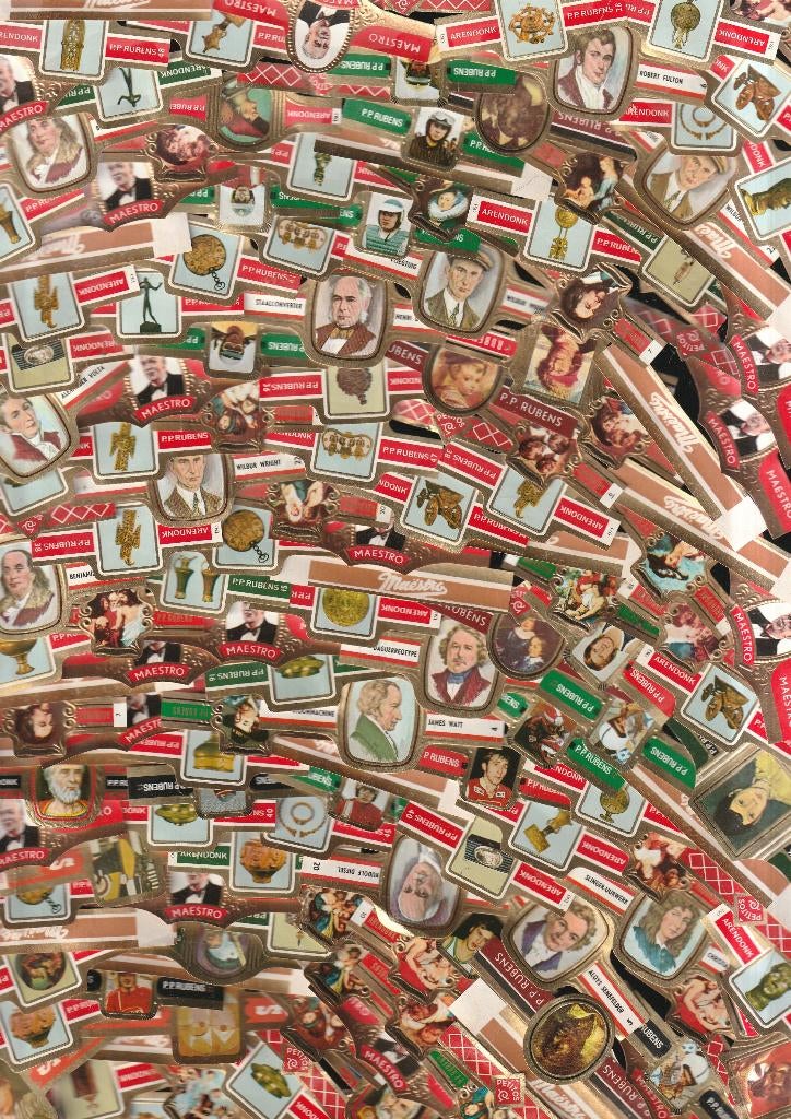 lot van 1000 zeer oude sigarenbandjes van Varia ,, Ophalen of Verzenden, Gebruikt, Sigarenbandjes
