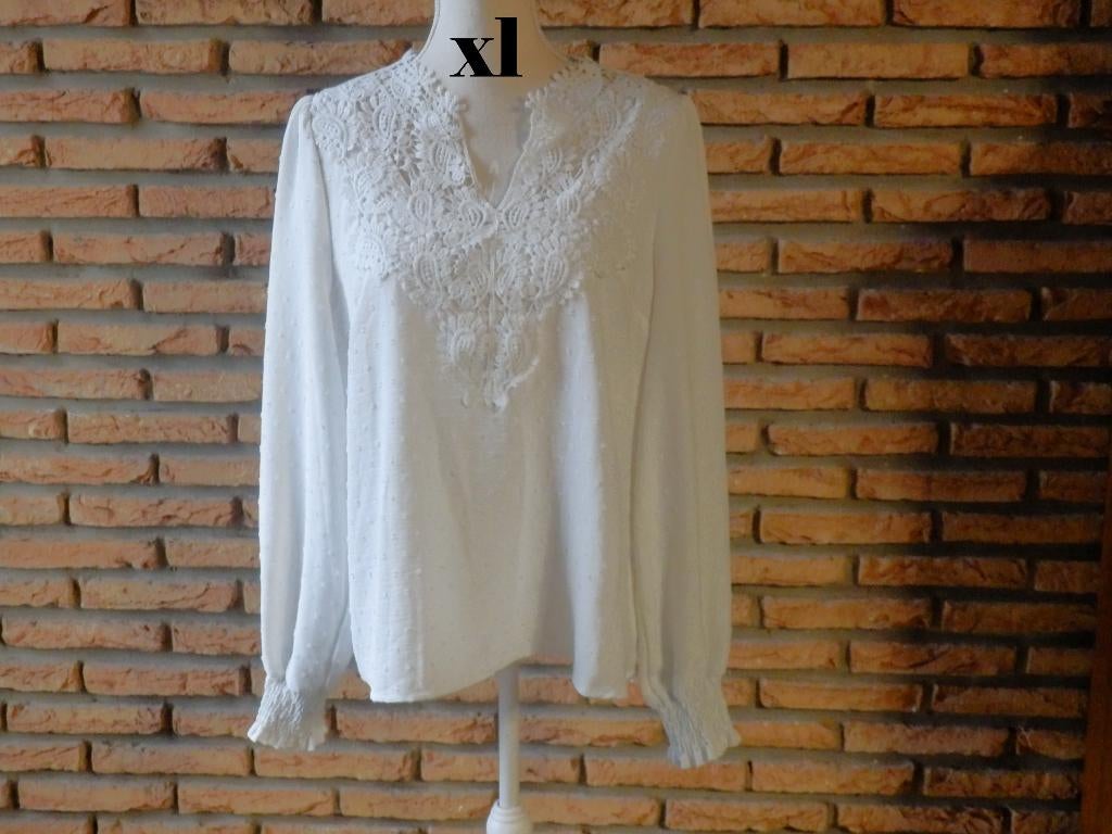 (225) - blouse femme t.xl blanche  - shein -, Wit, Maat 42/44 (L), Ophalen of Verzenden, Zo goed als nieuw